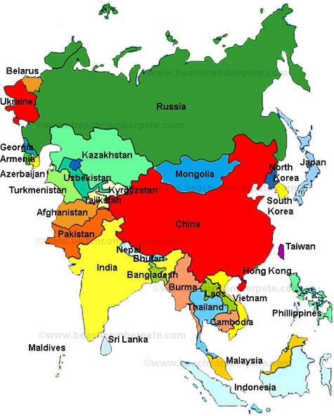 Beachcomber Pete Map of Asia Beachcomber Pete Map of Asia